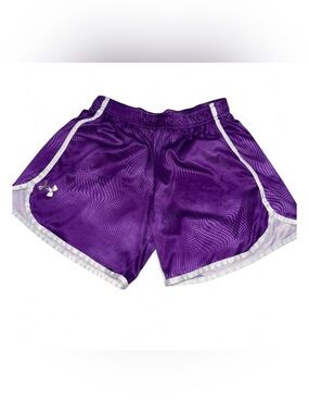 Under Armour Women's Purple Athletic Mesh Shorts with White Trim